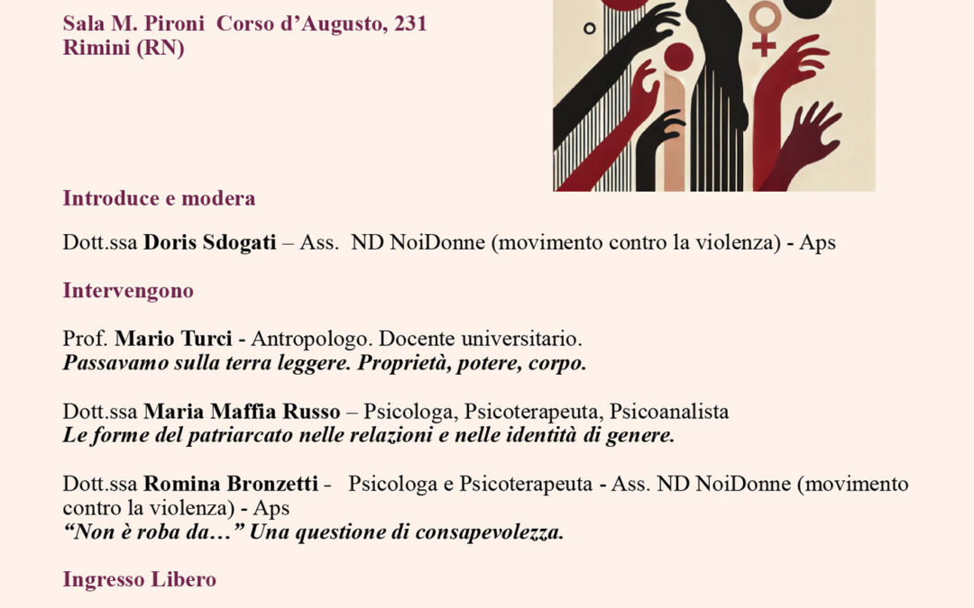 28 novembre ’25 – PATRIARCATO E POTERE: RADICI, EVOLUZIONI E PROSPETTIVE